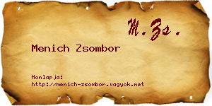 Menich Zsombor névjegykártya